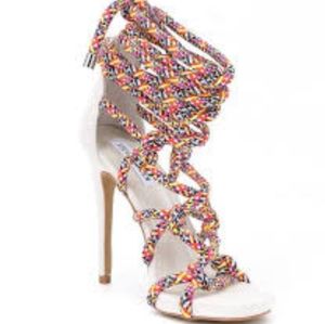 Steve Madden Dream Lace Up Heel Cream 8